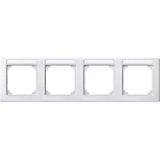 M-SMART frame, 4-fold with label holder, horizontal installation, polar white