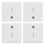 Four half-buttons 1M I symbol white