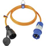 Adapter cable 1.5m, orange "F"
1.5m PUR cable H07BQ-F 3G2.5, in orange signal color
1st page: CEE plug "powerlight" 230V/16A/3-pin, blue with phase display
2nd page: franz NF coupling with protective cap