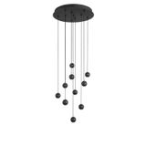 Black Aluminium  Black Fabric Wire   LED 48 Watt 230 Volt  1902Lm 3000K IP20  D: 40.5 H: 150 cm Adjustable Height