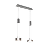 Franklin LED pendant 2-pc brushed steel