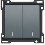 Finishing set with double lens for two-circuit switch, two-way switch