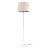 SAMBA WHITE FLOOR LAMP BEIGE RIBBONED LAMPSHADE ø4