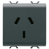 ARGENTINIAN STANDARD SOCKET-OUTLET 250V ac - 2P+E 10A - 2 MODULES - SATIN BLACK - CHORUSMART