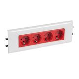 PRISE SPEC. DLP SUPPORT COUV 85 INTEGRE SCHUKO 4X2P+T DETROMPEE  BORNES AUTO