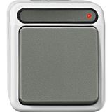 Button with separate signaling contact, make contact 1-pole, light gray, AQUASTAR