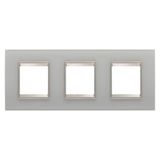 LUX INTERNATIONAL PLATE - IN GLASS - 2+2+2 MODULES HORIZONTAL - NATURAL REFLECTION - INNER FRAME MATT LIGHT BRONZE - CHORUSMART