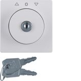 Central piece with lock for blind key switch Berker, Q.x polar white, velvet