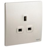 Mallia Senses - 1 gang BS unswitched socket outlet - 13A - Champagne