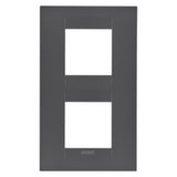 GEO INTERNATIONAL PLATE - IN PAINTED TECHNOPOLYMER - 2+2 MODULES VERTICAL - SATIN BLACK - CHORUSMART