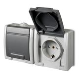 AQUANT SOCKET 2x2P+Z SCHUKO HORIZONTAL