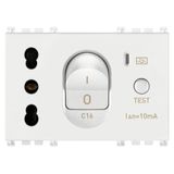 2P+E 16A P17/11 outlet +C16 RCBO white