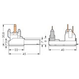 Male connector with strain relief 3-pole white