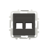 8518.2 NS Cover plate for data outlet 2-gangs - Soft Black Data connection 2 gang Black - Sky Niessen