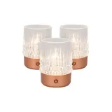 Lucide LILI - Rechargeable Table Lamp - Accu/Battery - Ø 8 cm - LED Dim. - 1x3W 2700K/3000K - With USB charging point - Copper - Set of 3