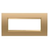 LUX PLATE - IN METAL - 6 MODULES - GOLD - INNER FRAME MATT GOLD - CHORUSMART