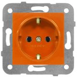 Socket outlet, orange color, cage clamps