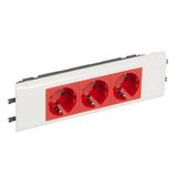 PRISE SPEC. DLP SUPPORT COUV 65 INTEGRE SCHUKO 3X2P+T DETROMPEE  BORNES AUTO