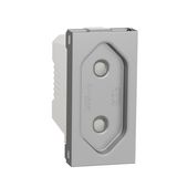 European Socket 2P 10A screw 1module  aluminium