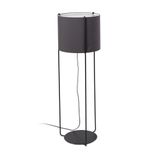 DRUM BLACK FLOOR LAMP GREY LAMPSHADE 1XE27