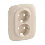 Cover plate Valena Allure - 2x2P+E socket - German standard - ivory