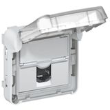 RJ45 socket Plexo category 5e FTP IP55 closed flap IK07 grey-white