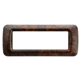 TOP SYSTEM PLATE - IN TECHNOPOLYMER - 6 GANG - ENGLISH WALNUT - SYSTEM