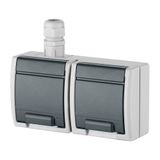 AQUANT SOCKET 2x2P+Z HORIZONTAL