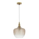 Brass Metal   Champagne Glass  LED E27 1x12 Watt 230 Volt  IP20 Bulb Excluded  D: 24 H1: 32 H2: 120 cm Adjustable height