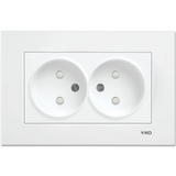 Karre White Two Gang Socket Child Protection