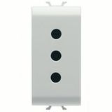 ITALIAN STANDARD SOCKET-OUTLET 250V ac - 2P+E 10A - P11 - 1 MODULE - GLOSSY WHITE - ANTIBACTERIAL - CHORUSMART