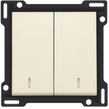 Finishing set with double lens for two-circuit switch, two-way switch