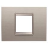 LUX PLATE - IN METAL - 2 MODULES - BRUSHED ALUMINIUM - INNER FRAME MATT LIGHT BRONZE - CHORUSMART