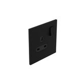 Art d'Arnould - 1 gang BS socket outlet 13 A-250V single pole switched Epure - Matt Black