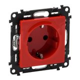 2P+E socket with shutters Valena Life - red - German standard - 16 A - 250 V~