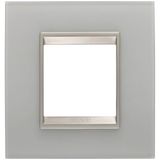 LUX INTERNATIONAL PLATE - IN GLASS - 2 MODULES - NATURAL REFLECTION - INNER FRAME MATT LIGHT BRONZE - CHORUSMART