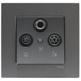 Novella Dark Grey Sat Socket Trans (Sat-TV-Rd) (13dB)