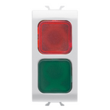 DOUBLE INDICATOR LAMP - RED/GREEN - 1 MODULE - GLOSSY WHITE - CHORUSMART