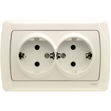 Carmen Beige Two Gang Earthed Socket