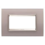 LUX PLATE - IN GLASS - 4 MODULES - PEARLY GRAY - INNER FRAME MATT LIGHT BRONZE - CHORUSMART