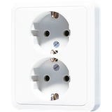 Schuko-socket 2-gang CD5020NWW