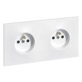 Double power socket with pre-wired earth Neptune - 16A - White