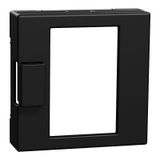 Central plate for universal temperature controller insert with touch display, matt black, System M