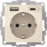 B. SOCKET SOCKET WITH 2xUSB A+C S.1 BEIGE