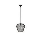 Black Aluminium  Black Fabric Wire & Base   LED E27 1x12 Watt 230 Volt   IP20 Bulb Excluded  D: 31.5 H1: 29 H2: 185 cm Adjustable height