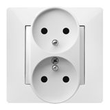 VOLANTE SOCKET 2x2P+Z SCHUKO MONOLIT