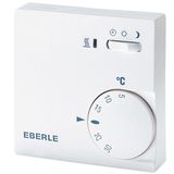 Room controller, 5-30C, AC 230V, 1 changeover contact, 10/5A, TA approx.5K, switch T/N/A, lamp heat