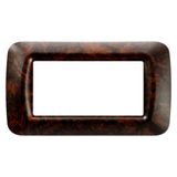 TOP SYSTEM PLATE - IN TECHNOPOLYMER - 4 GANG - ENGLISH WALNUT - SYSTEM