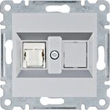 RJ45 socket - silver