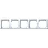 1M frame, 5f. m. label holder, horizontal installation, polar white glossy